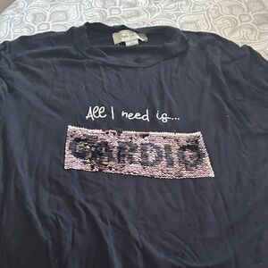 Charlie Paige Black Sequin Graphic Tee. Super cute can be changed from